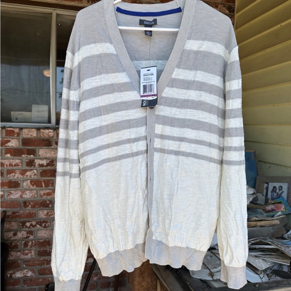 Kenneth Cole Men's Striped Cardigan Sweater